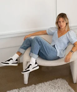 Adella Sneakers White Black Leather