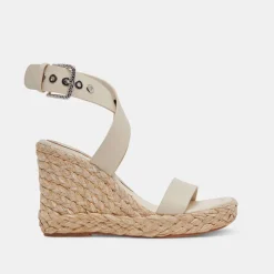 Aldona Wedges Ivory Leather