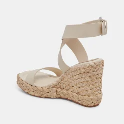 Aldona Wedges Ivory Leather