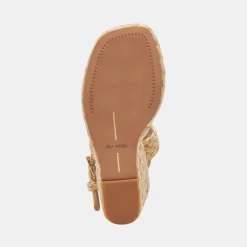 Aldona Wedges Lt Natural Raffia