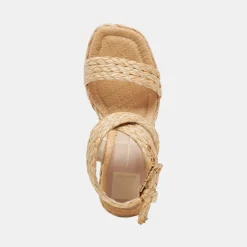 Aldona Wedges Lt Natural Raffia