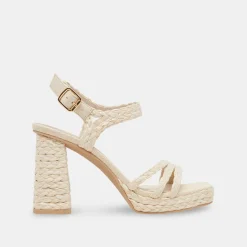 Alysia Heels Ivory Raffia