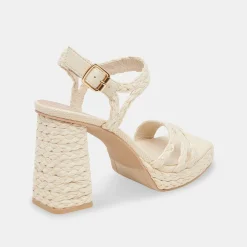 Alysia Heels Ivory Raffia