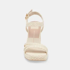 Alysia Heels Ivory Raffia