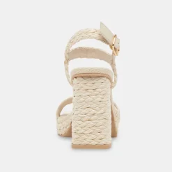 Alysia Heels Ivory Raffia