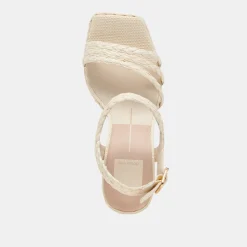 Alysia Heels Ivory Raffia