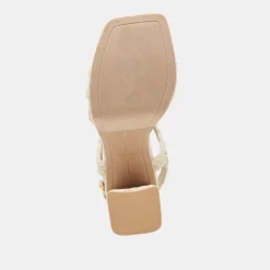 Alysia Heels Ivory Raffia