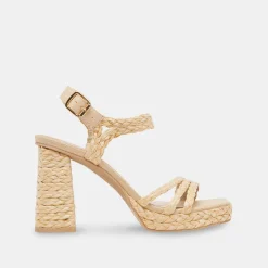 Alysia Heels Lt Natural Raffia