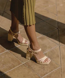Alysia Heels Lt Natural Raffia