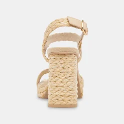 Alysia Heels Lt Natural Raffia