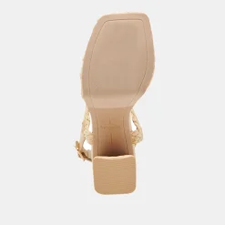 Alysia Heels Lt Natural Raffia