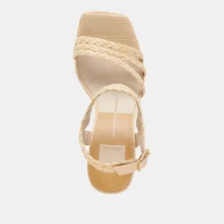 Alysia Heels Lt Natural Raffia