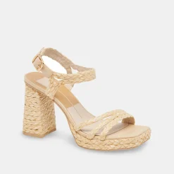Alysia Heels Lt Natural Raffia