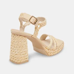 Alysia Heels Lt Natural Raffia