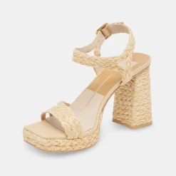 Alysia Heels Lt Natural Raffia