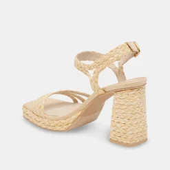 Alysia Heels Lt Natural Raffia