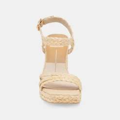 Alysia Heels Lt Natural Raffia
