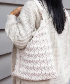 Angie Tote Ivory Faux Leather