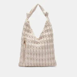 Angie Tote Ivory Faux Leather