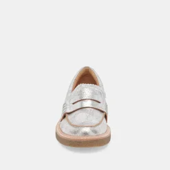 Arabel Loafers Silver Distressed Leather