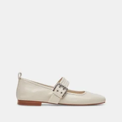 Arora Ballet Flats Ivory Crinkle Patent