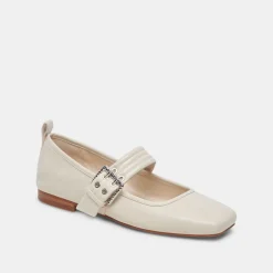 Arora Ballet Flats Ivory Crinkle Patent