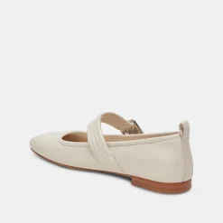 Arora Ballet Flats Ivory Crinkle Patent