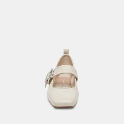 Arora Ballet Flats Ivory Crinkle Patent