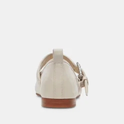 Arora Ballet Flats Ivory Crinkle Patent