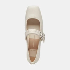 Arora Ballet Flats Ivory Crinkle Patent