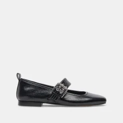 Arora Ballet Flats Midnight Crinkle Patent
