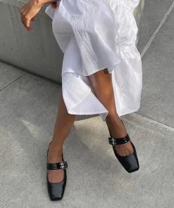 Arora Ballet Flats Midnight Crinkle Patent