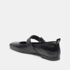 Arora Ballet Flats Midnight Crinkle Patent
