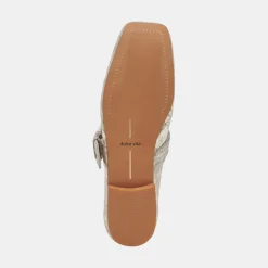 Arora Ballet Flats Platinum Distressed Leather