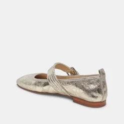 Arora Ballet Flats Platinum Distressed Leather