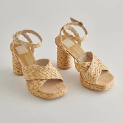 Asala Heels Lt Natural Raffia
