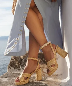 Asala Heels Lt Natural Raffia