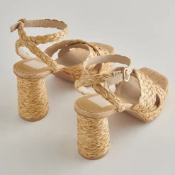 Asala Heels Lt Natural Raffia
