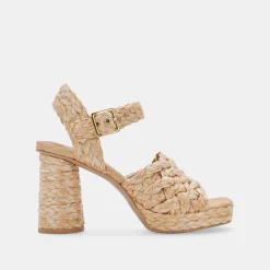 Asher Heels Lt Natural Raffia