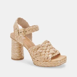 Asher Heels Lt Natural Raffia