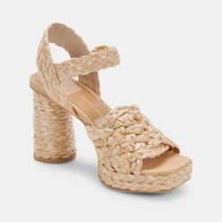 Asher Heels Lt Natural Raffia