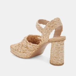Asher Heels Lt Natural Raffia
