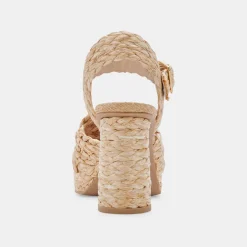 Asher Heels Lt Natural Raffia