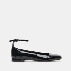 Ashya Ballet Flats Midnight Crinkle Patent