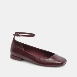 Ashya Ballet Flats Wine Crinkle Patent