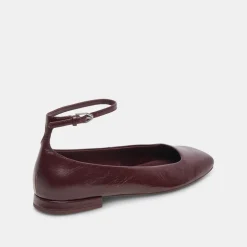 Ashya Ballet Flats Wine Crinkle Patent