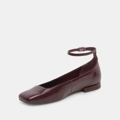 Ashya Ballet Flats Wine Crinkle Patent