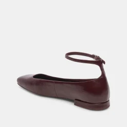 Ashya Ballet Flats Wine Crinkle Patent
