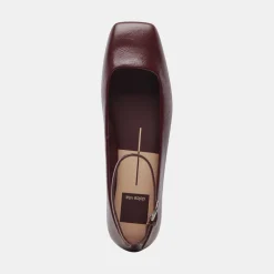 Ashya Ballet Flats Wine Crinkle Patent