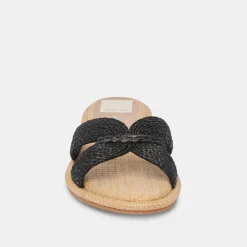Atomic Sandals Black Raffia